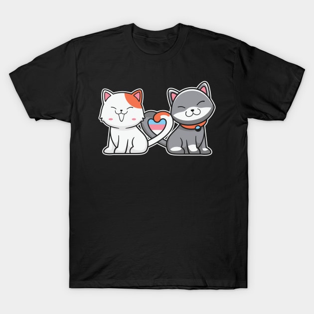 Transgender Pride Cat LGBT Trans Flag T-Shirt by ssflower